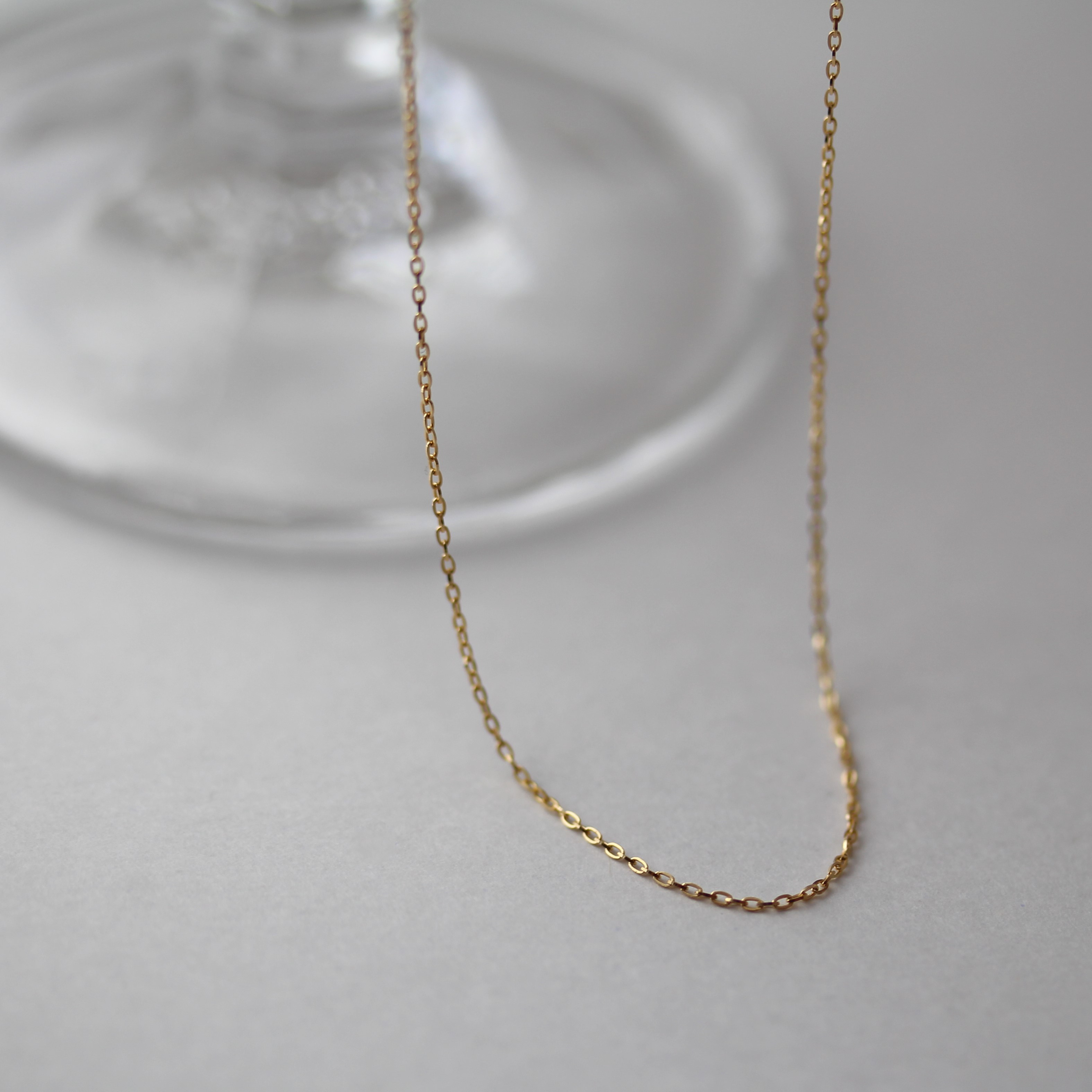【再販×18！】冬のおしゃれに♡K18 シンプル 華奢 チェーンネックレス スキンジュエリー 重ね付け 普段使い〈46〉