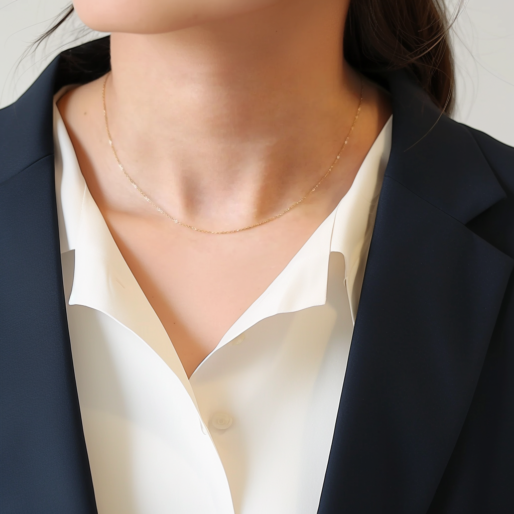 【再販×18！】冬のおしゃれに♡K18 シンプル 華奢 チェーンネックレス スキンジュエリー 重ね付け 普段使い〈46〉