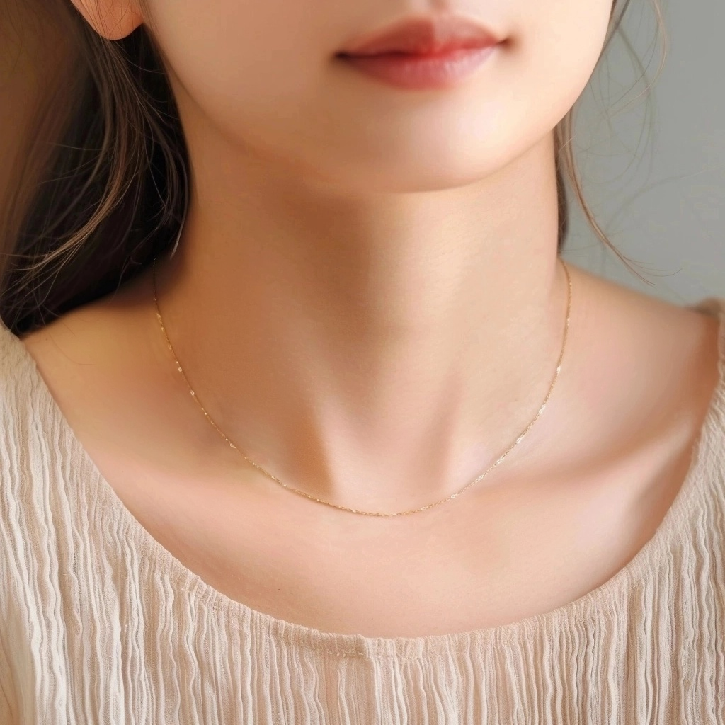 【再販×18！】冬のおしゃれに♡K18 シンプル 華奢 チェーンネックレス スキンジュエリー 重ね付け 普段使い〈46〉