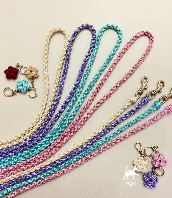 受注制作 パラコードカフェリード 超小型犬,〜 リード・首輪 M IYA