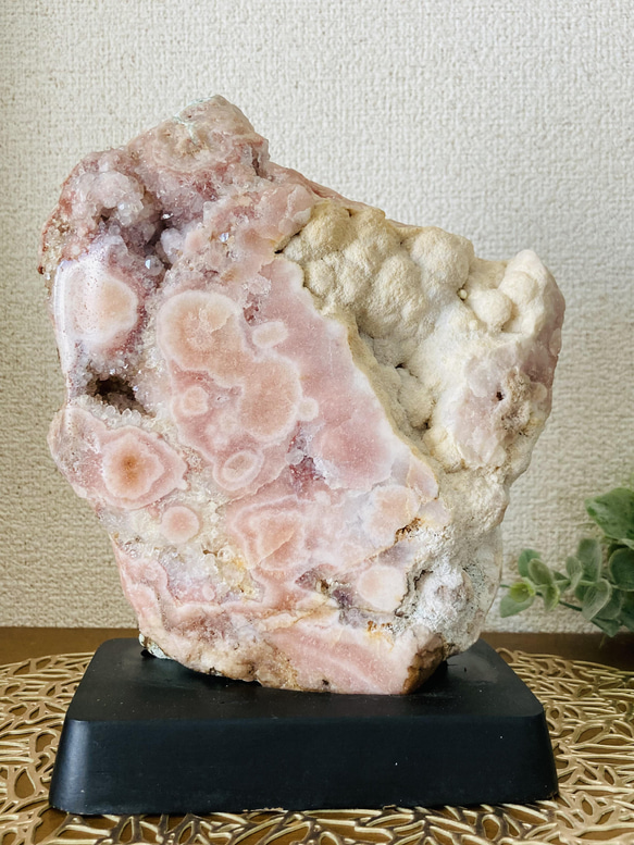希少】 特大 ピンクアメジスト✨ 晶洞 原石 台座付き 置物