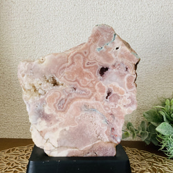 【希少】 特大　ピンクアメジスト✨　晶洞　原石　台座付き　置物 3枚目の画像