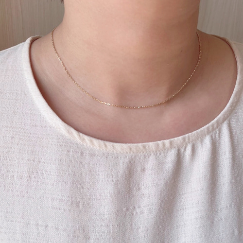 冬のおしゃれに♡普段使い K10 シンプル 華奢 チェーンネックレス