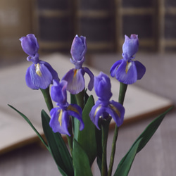 ◆粘土のお花◆　菖蒲（あやめ）　ミニサイズ　壺　A969 3枚目の画像