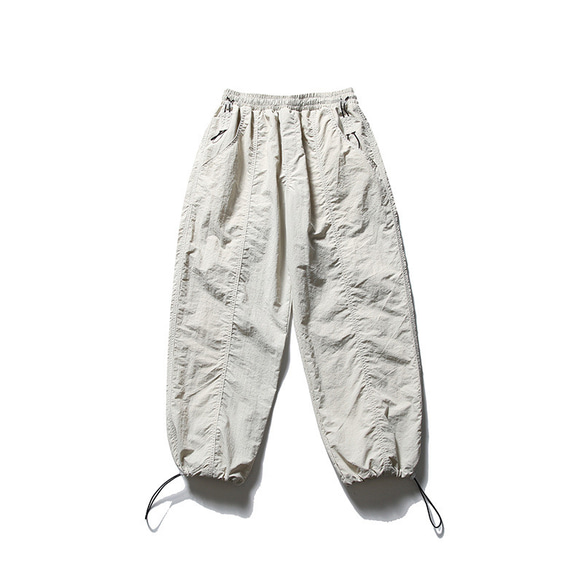 春夏新作 カジュアルパンツ メンズ 無地 レトロ 男性 ズボン ゆったり 涼しい クールストレートパンツ 5枚目の画像
