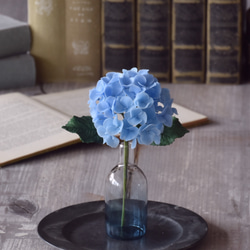 ◆粘土のお花◆　紫陽花・・・ライトブルー　シアンミニベース　A973 5枚目の画像