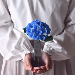 ◆粘土のお花◆　紫陽花・・・ブルー　シアンミニベース　A972 4枚目の画像