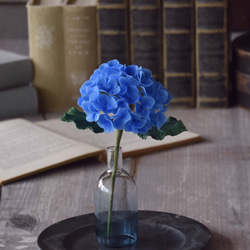 ◆粘土のお花◆　紫陽花・・・ブルー　シアンミニベース　A972 5枚目の画像