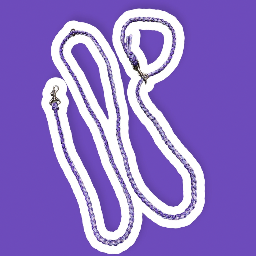 ［カラーオーダー可］パラコード　ドッグショルダーリード　３way　２色編み