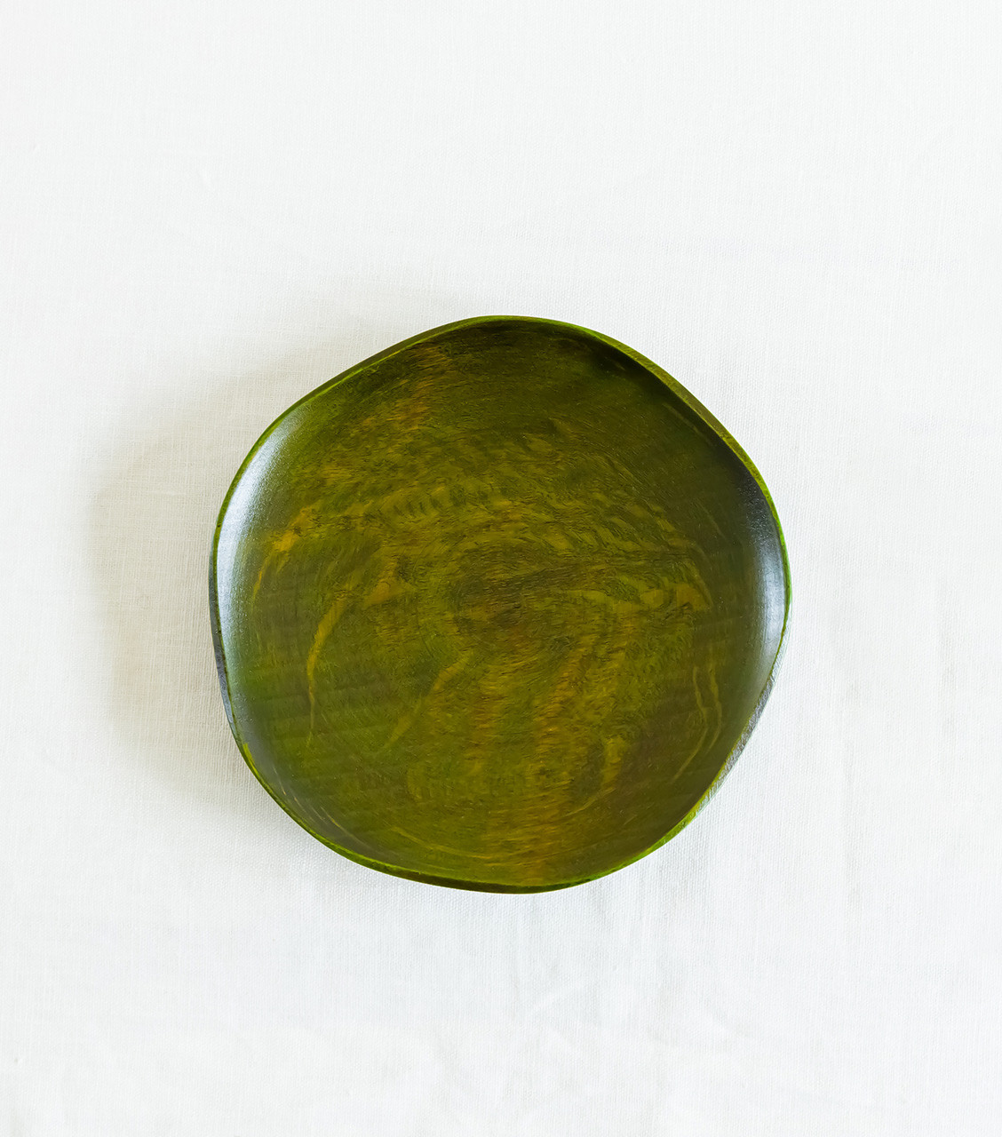 RIN　5寸オリーブ（りん）-花びらを模った山中漆器の木製プレート