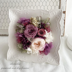 母の日ギフトにも スクエアフレームアレンジ〜ローズパープル〜 母の日