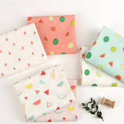 韓国製 果物柄 スイカ柄 可愛いスイカ 4種 生地 コットン100