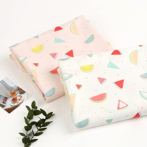 韓国製 果物柄 スイカ柄 可愛いスイカ 2種 生地 コットン100