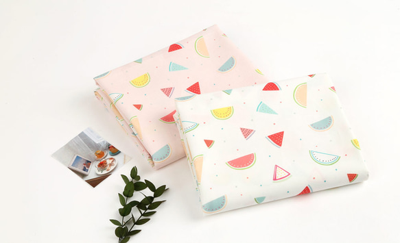 韓国製 果物柄 スイカ柄 可愛いスイカ 2種 生地 コットン100