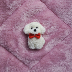 トイプードルの刺繍【受注製作】　ブローチ　キーホルダー　トイプー　プードル　犬 8枚目の画像