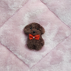 トイプードルの刺繍【受注製作】　ブローチ　キーホルダー　トイプー　プードル　犬 5枚目の画像