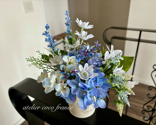 【花束のオーダーについて】 ギフト4特典】ブルーの花ポット フラワーギフト フラワー