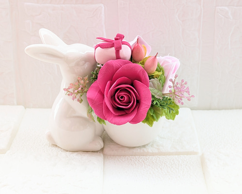 専用　薔薇のアレンジ　クレイフラワー f888d8e26defb6f12e2760f3492d44