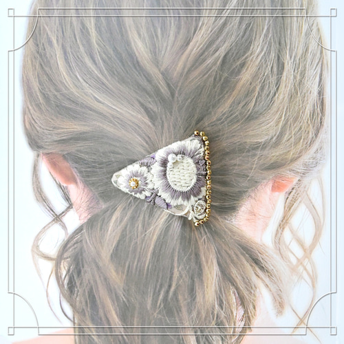 ベビーヘアクリップ ヘアゴム ハンドメイド ヘアピン インド刺繍リボン