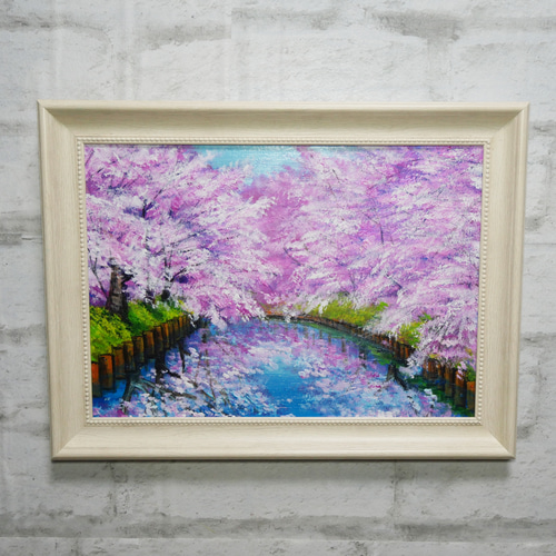 「春の意」　手描き　油絵　風景画　原画　油彩画　印象派 バラ園」 手描き 油絵 油彩画 風景画 原画 キャンバス 印象派 絵画 詩