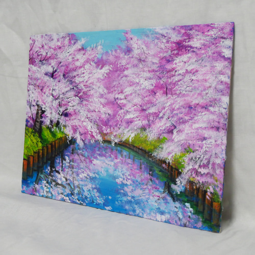 油絵 油彩 油彩画 絵画 絵【桜ロード】 絵画 HR 通販 17538808