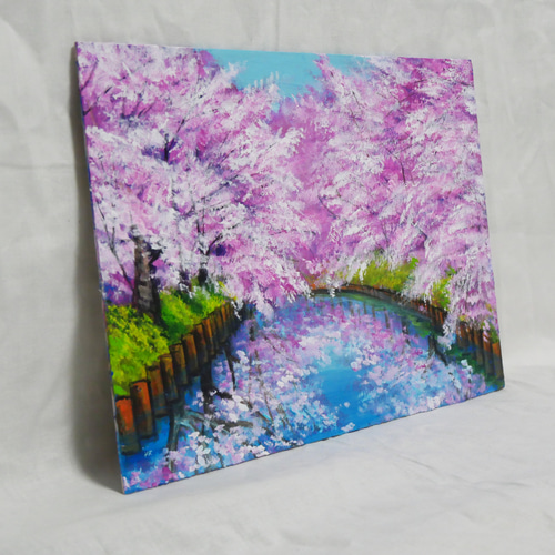 油絵 油彩 油彩画 絵画 絵【桜ロード】 絵画 HR 通販 17538808
