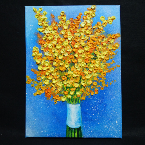 油絵 油彩 油彩画 絵画 絵【ミモザブーケ】 絵画 HR 通販 17538866