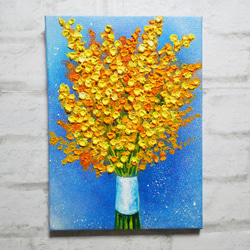 油絵 絵画 アートパネル【ミモザ】 油絵 絵画アートパネル【ミモザ】 絵画 HR 通販 15972859