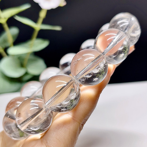 超高品質】 ヒマラヤ 水晶 ブレスレット 天然石 マニカランクォーツ 18  