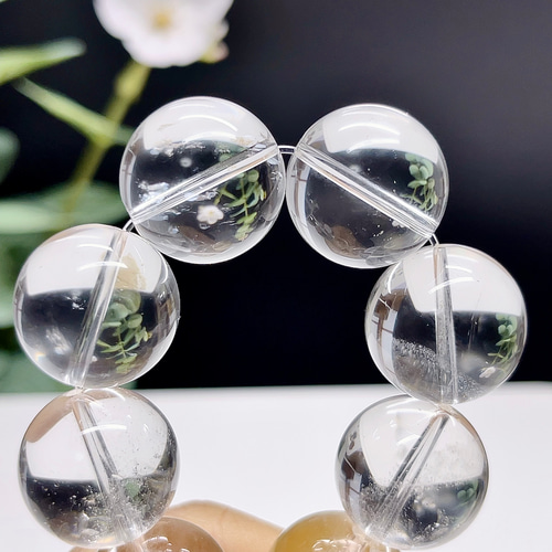 超高品質】 ヒマラヤ 水晶 ブレスレット 天然石 マニカランクォーツ 18 
