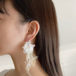【送料無料（一部地域を除く）】 かすみ草 イヤリング・ノンホールピアス の人気通販｜Creema ピアス