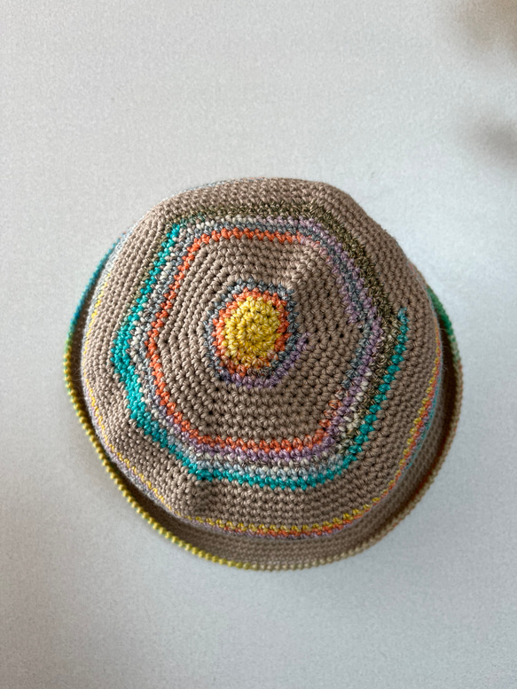 春夏のコットン帽子　バケットハット　母の日 4枚目の画像