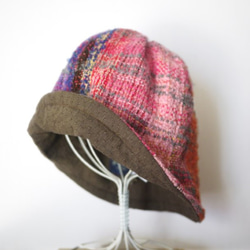 手織り つりがね帽子 チューリップハット 秋冬糸 2color 8枚目の画像