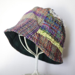 手織り つりがね帽子 チューリップハット 秋冬糸 2color 3枚目の画像