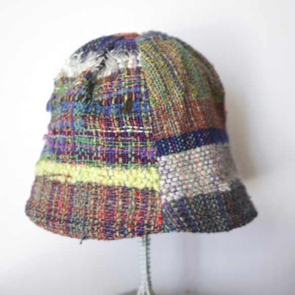 手織り つりがね帽子 チューリップハット 秋冬糸 2color 2枚目の画像