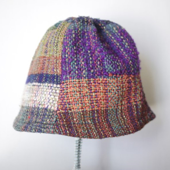 手織り つりがね帽子 チューリップハット 秋冬糸 2color 4枚目の画像