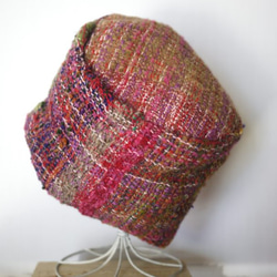 手織り くしゅくしゅトーク帽 秋冬糸 2color 5枚目の画像