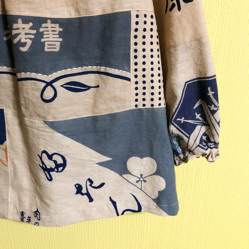 柿渋染め 手ぬぐいリメイク ブラウス 大黒天 ブラウス 鰤子 通販