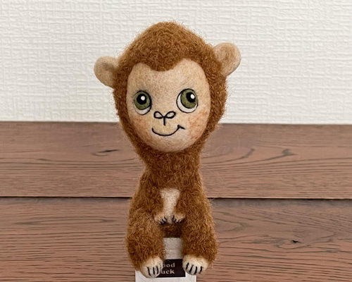 ちょこんとシリーズ 〜お猿さん〜 羊毛フェルト chic chic. 鶴田奈美