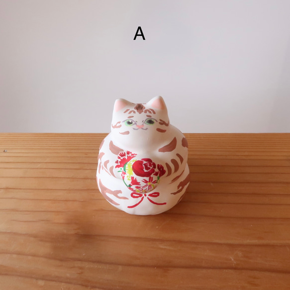 紙で出来た猫アメショとブーケ 4枚目の画像
