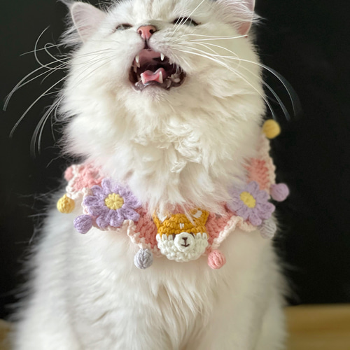 EMY's Gallery 猫襟 ワンちゃん襟 首輪 カギ編み 犬襟 つけ襟