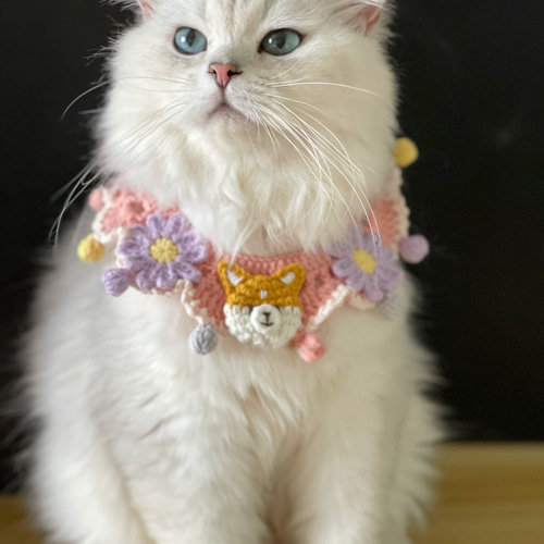 EMY's Gallery 猫襟 ワンちゃん襟 首輪 カギ編み 犬襟 つけ襟