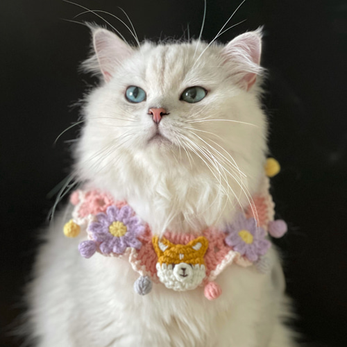 EMY's Gallery 猫襟 ワンちゃん襟 首輪 カギ編み 犬襟 つけ襟