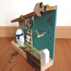 シロクマ　welcomeガーデン北欧　置き時計 10枚目の画像