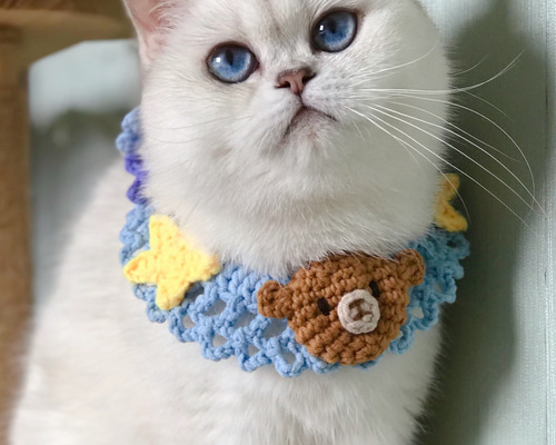 EMY's Gallery 猫襟 ワンちゃん襟 首輪 カギ編み 犬襟 つけ襟