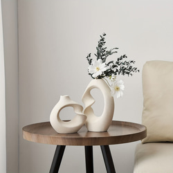 ホワイトセラミックつぼみの花瓶 ２個セット 花瓶 ホームデコレーション用 モダン花瓶 抽象 ドライフラワー a-376 8枚目の画像