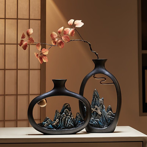 花瓶 和風 風景花瓶 < ミディアムスタイル> 装飾 モダンな装飾 花瓶 和風 風景花瓶 < ミディアムスタイル> 装飾 モダンな装飾