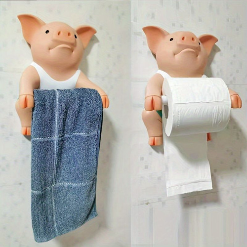 クリエイティブな豚のトイレットペーパーホルダー バスルーム