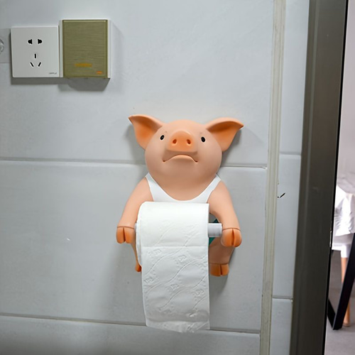 クリエイティブな豚のトイレットペーパーホルダー バスルーム