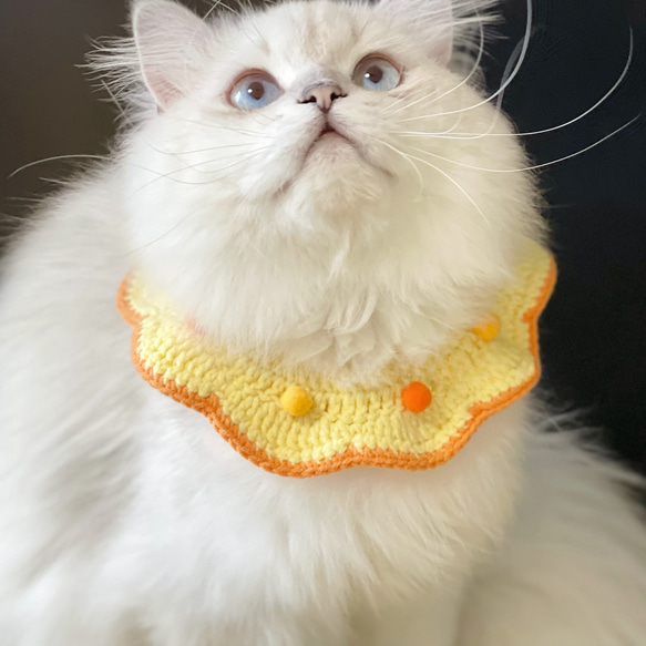 つまみ細工(紫)わんちゃん猫ちゃん用襟つき首輪 リボン無し・猫ちゃん首輪(合皮×サテン)16cm〜22cm | クイック